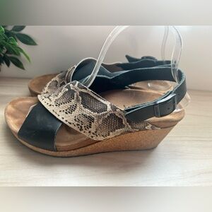 Papillio by Birkenstock Black and Tan Wedge Shoes